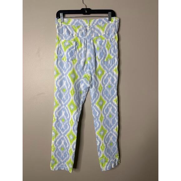 Gretchen Scott Gripeless Cotton Spandex Jeans Kitt Ikat Size L Stretch 5 Pockets - Picture 5 of 10